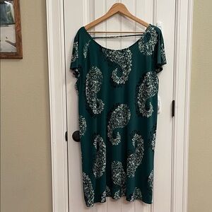 Maurices Teal Paisley Dress 2X